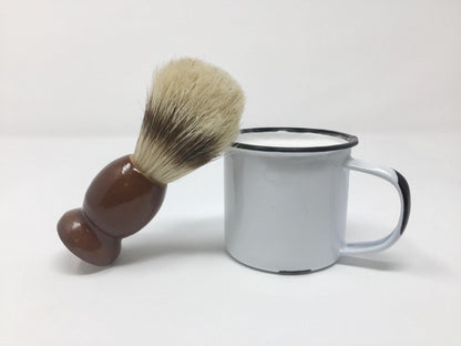 Tallow & Goat Milk Shave Soap in Enamel Espresso Cup